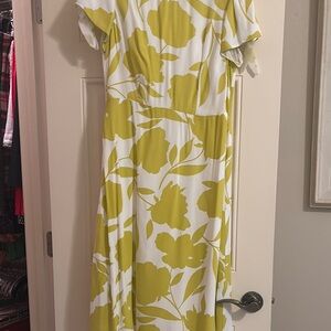 Floral Yellow and White Dress